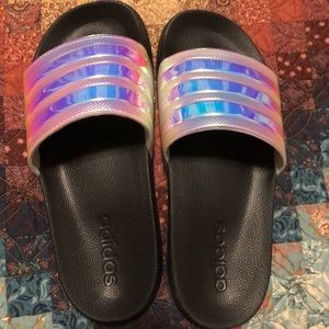 adidas | Shoes | New Iridescent Adidas Adilette Shower Slides 8 | Poshmark